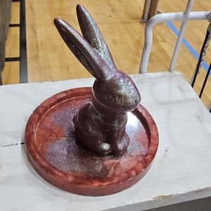 Handmade Resin Beautiful Beacons Bunny Rabbit Ring Dish